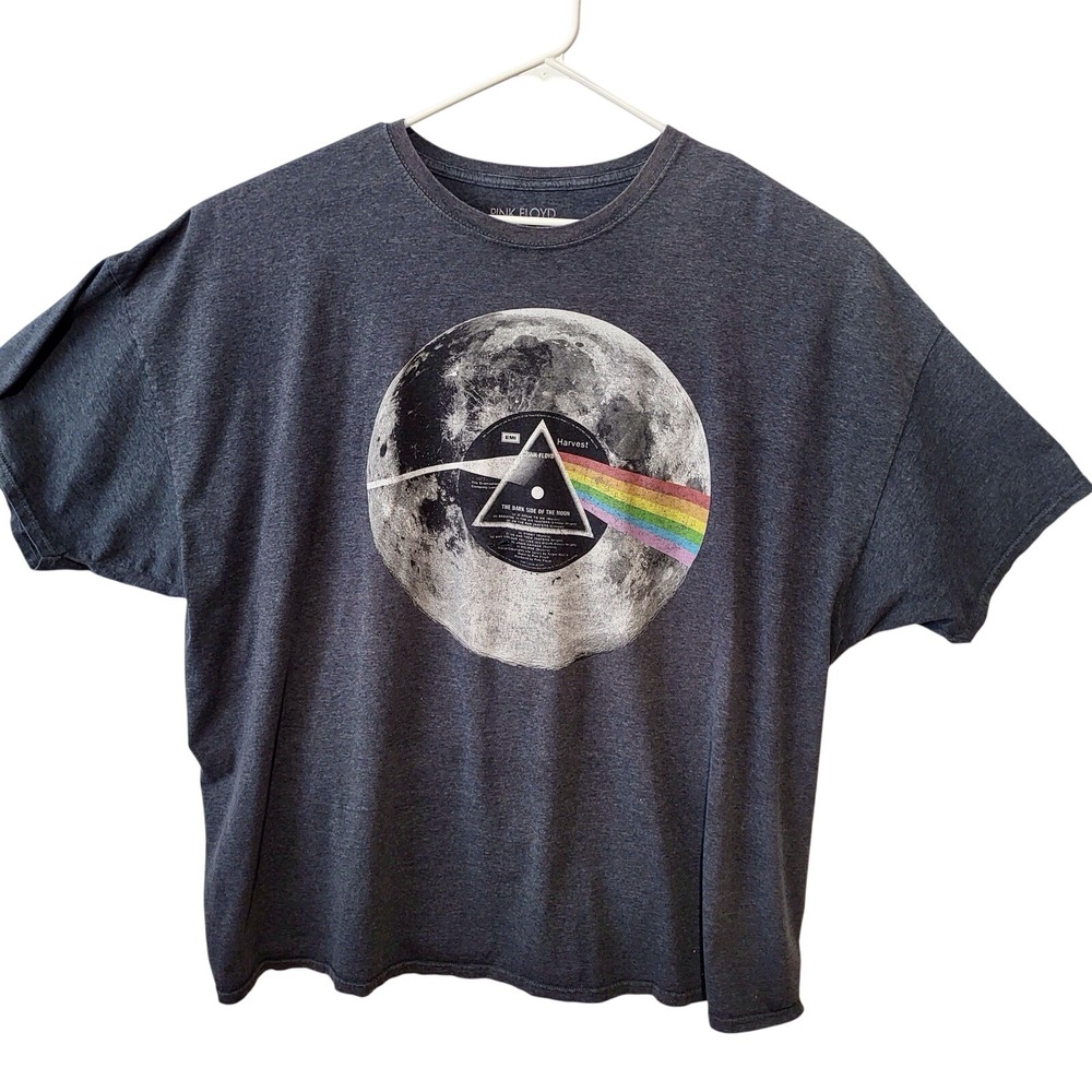 Pink Floyd Dark Side of the Moon T-shirt Mens Size 4XL Gray Record Rainbow Prism